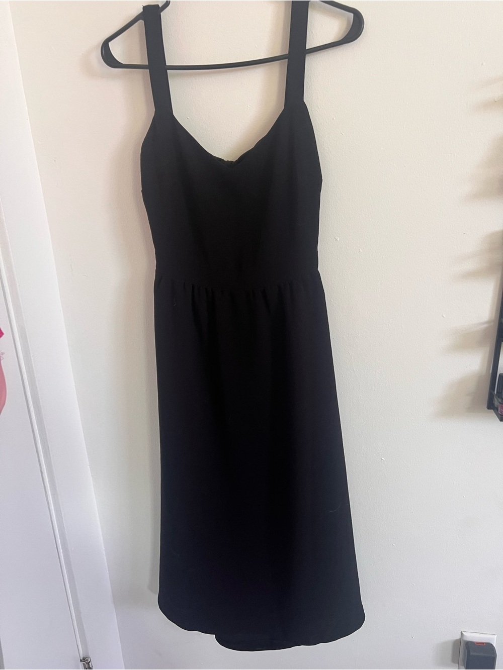 Sezane black midi dress with back tie